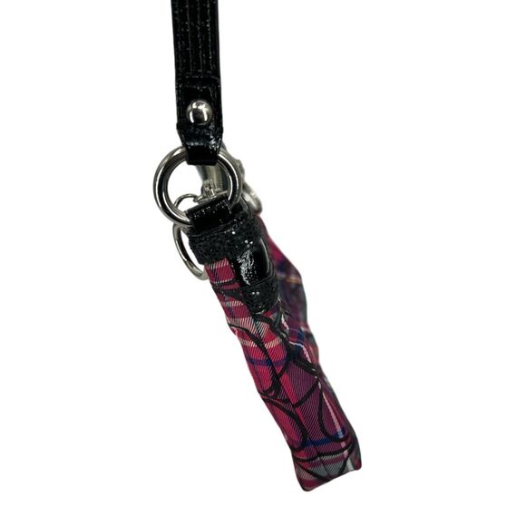 Coach purse Poppy Signature Pink plaid large wristlet bag - Picture 3 of 15